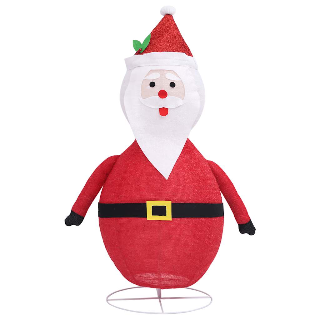 dekorativ julemandsfigur m. LED-lys 120 cm luksuriøst stof