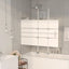 foldbar bruseafskærmning 120x140 cm sikkerhedsglas hvid