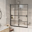 foldbar bruseafskærmning 120x140 cm sikkerhedsglas sort