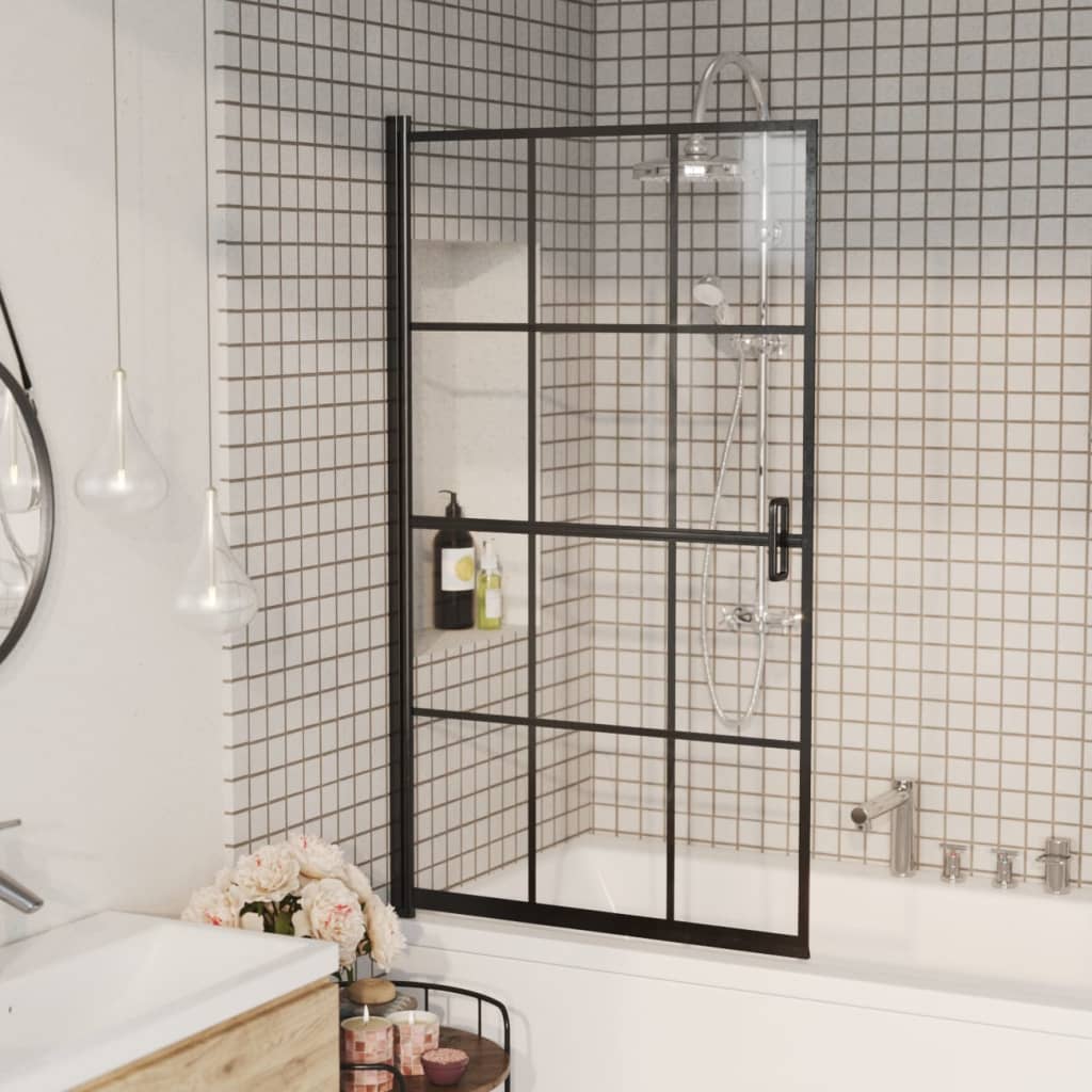 bruseafskærmning 80x140 cm sikkerhedsglas sort billede