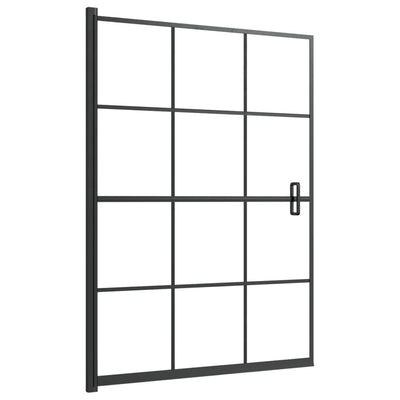 bruseafskærmning 100x140 cm sikkerhedsglas sort