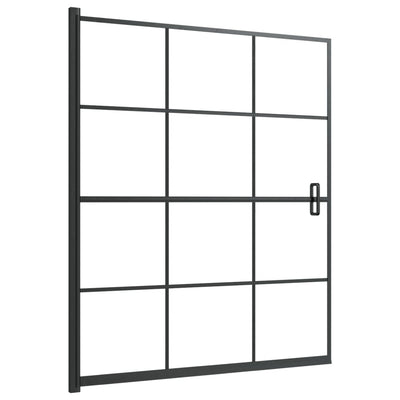 bruseafskærmning 116x140 cm sikkerhedsglas sort