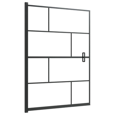 bruseafskærmning 100x140 cm sikkerhedsglas sort