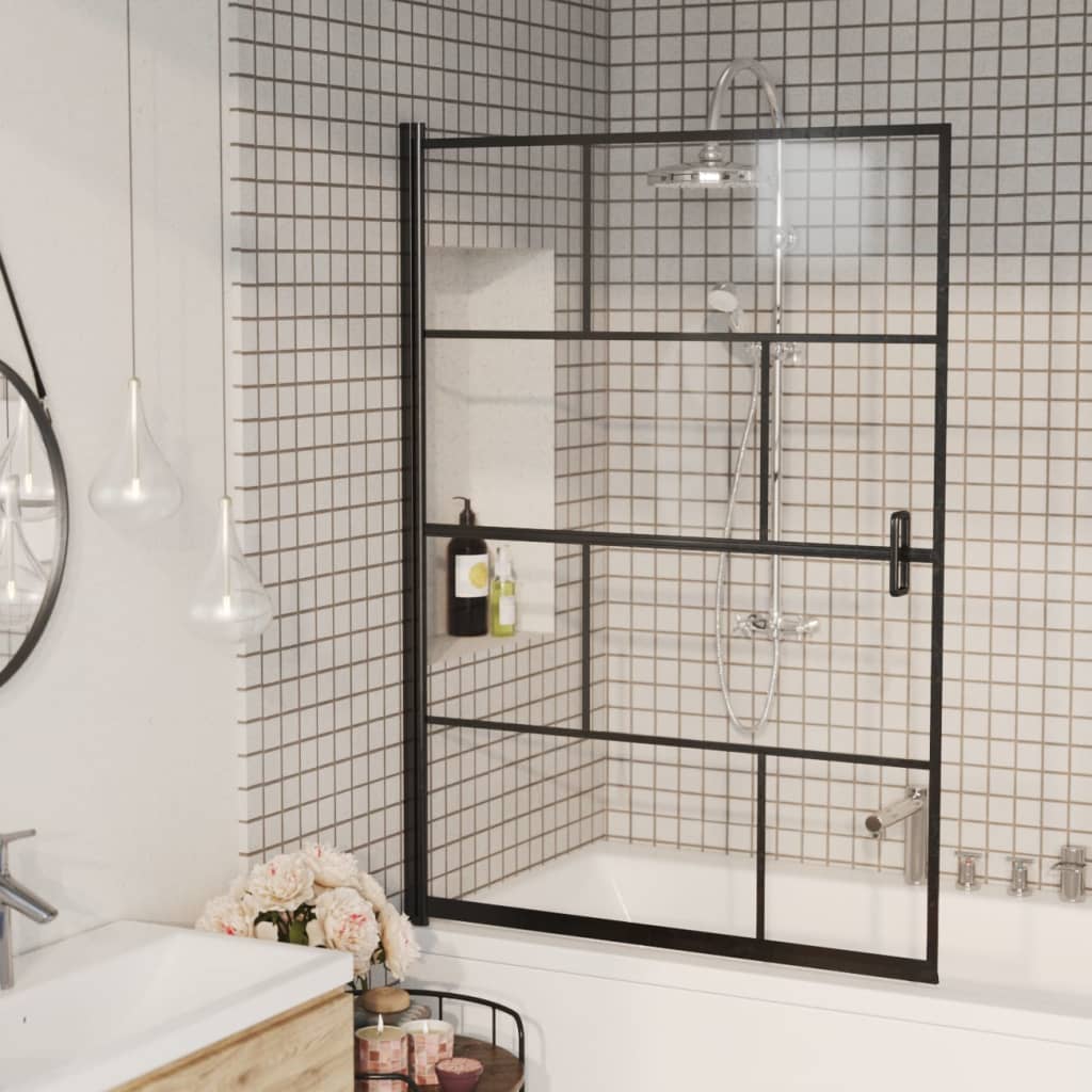 bruseafskærmning 100x140 cm sikkerhedsglas sort billede