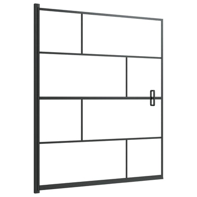 bruseafskærmning 116x140 cm sikkerhedsglas sort