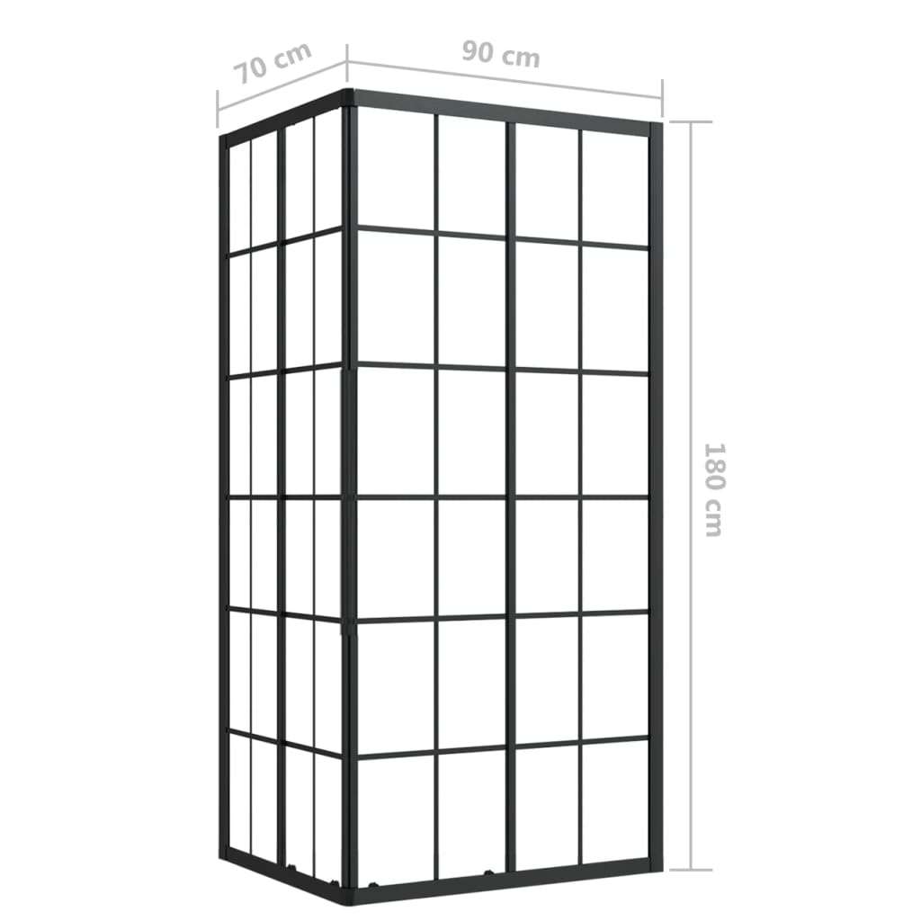 brusekabine 90x70x180 cm sikkerhedsglas