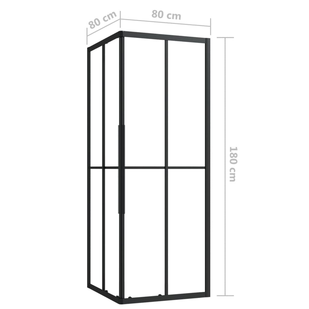 brusekabine 80x80x180 cm sikkerhedsglas