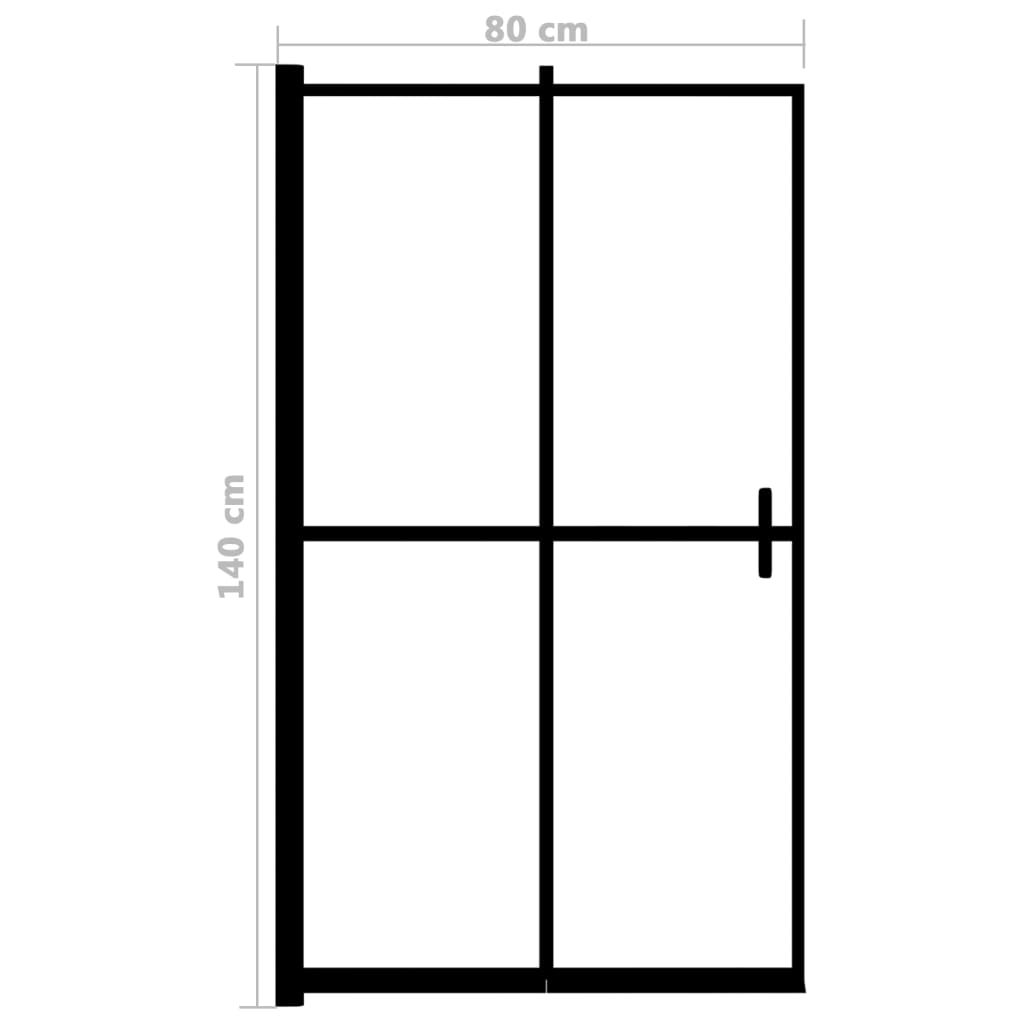 foldbar brusekabine 80x140 cm sikkerhedsglas sort