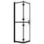 foldbar brusekabine 100x140 cm sikkerhedsglas sort