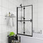 foldbar brusekabine 100x140 cm sikkerhedsglas sort