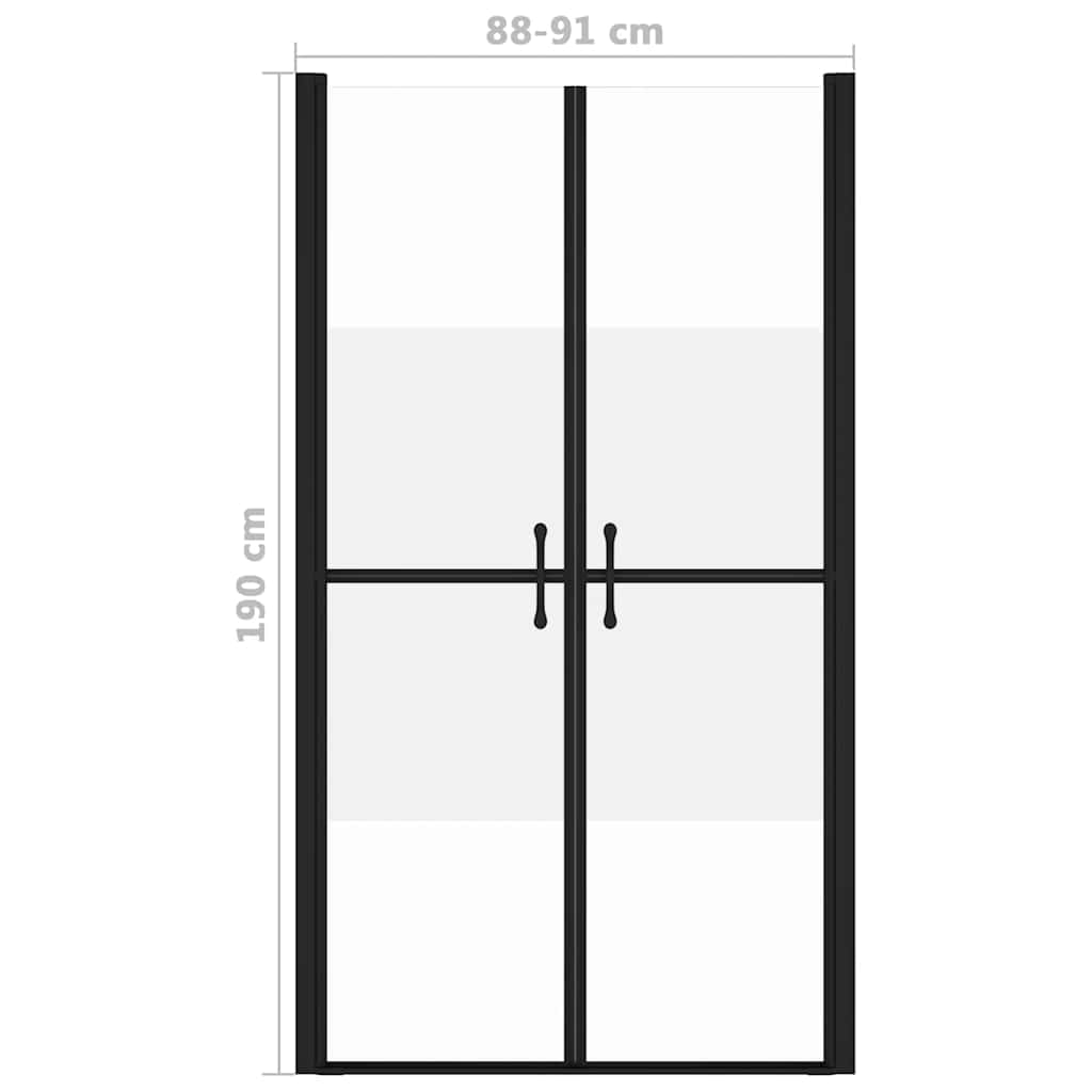 brusedør (88-91)x190 cm sikkerhedsglas delvist matteret