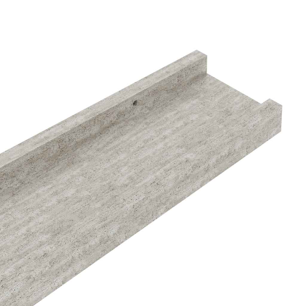 væghylder 2 stk. 80x9x3 cm betongrå