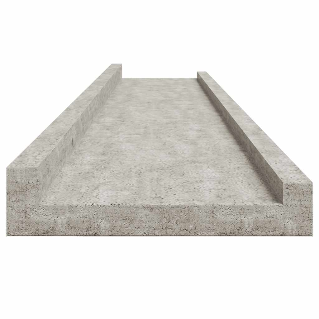 væghylder 2 stk. 100x9x3 cm betongrå