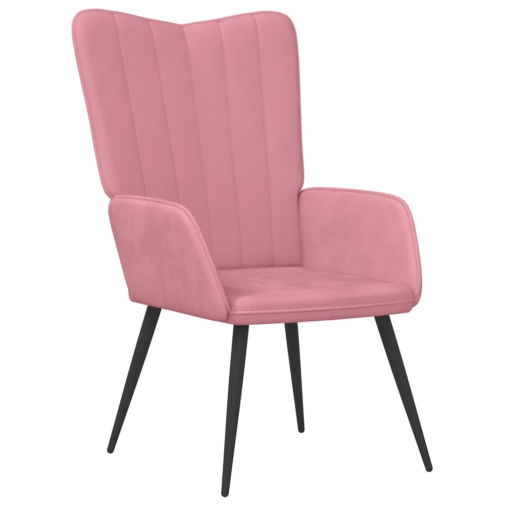 lænestol fløjl pink