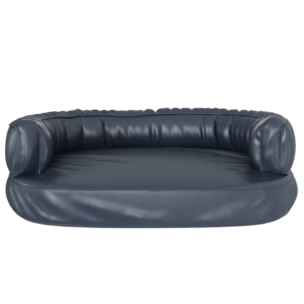 ergonomisk hundeseng 60x42 cm skum og kunstlæder mørkeblå