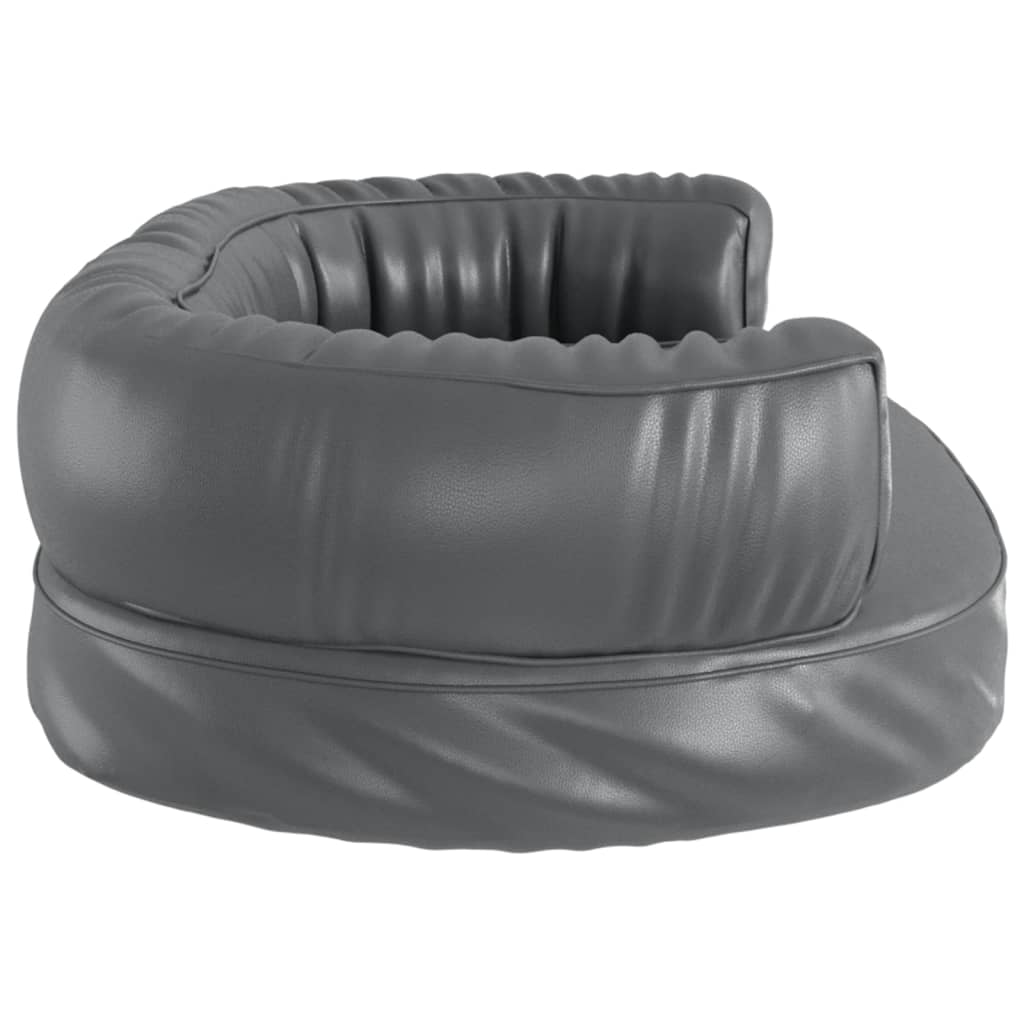 ergonomisk hundeseng 60x42 cm skum og kunstlæder grå