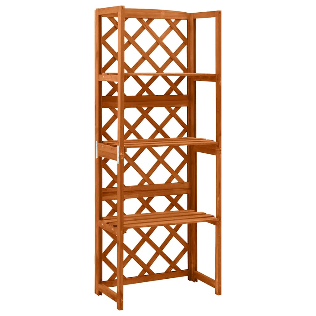 espalier med hylder 55x30x140 cm massivt grantræ