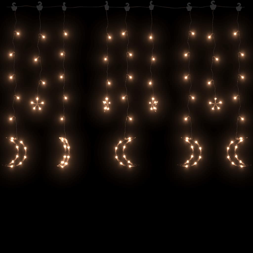 fairy lights-lyskæder stjerne og måne 138 LED'er varm hvid