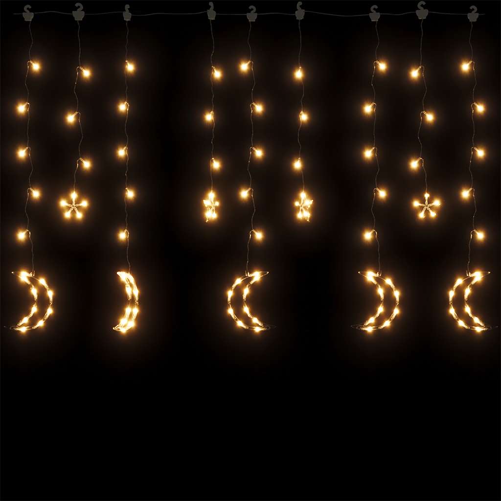 fairy lights-lyskæder stjerne og måne 138 LED'er varm hvid