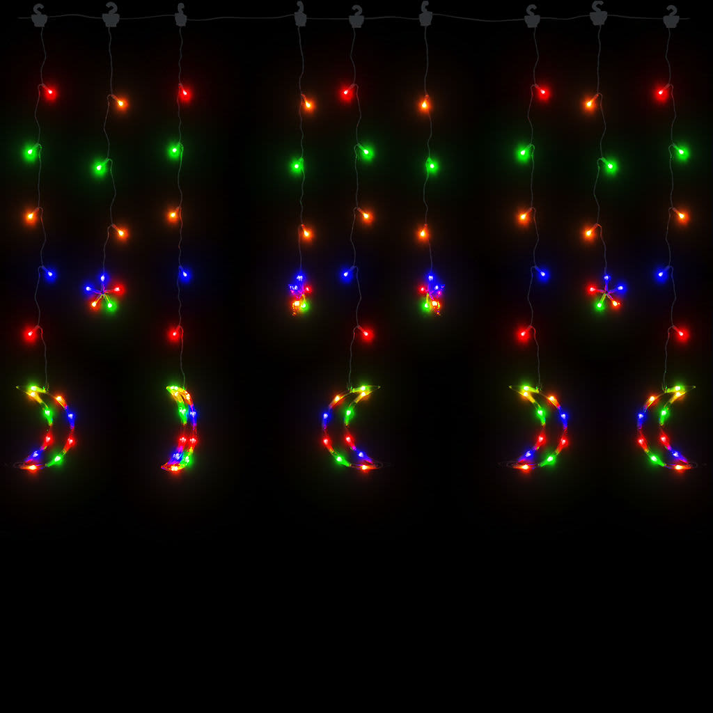 fairy lights-lyskæder stjerne og måne 138 LED'er flerfarvet