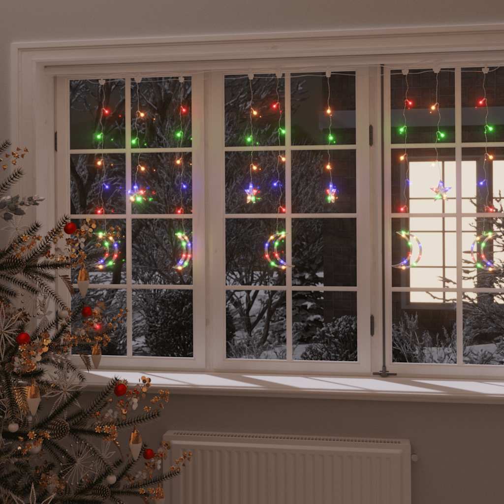 fairy lights-lyskæder stjerne og måne 138 LED'er flerfarvet