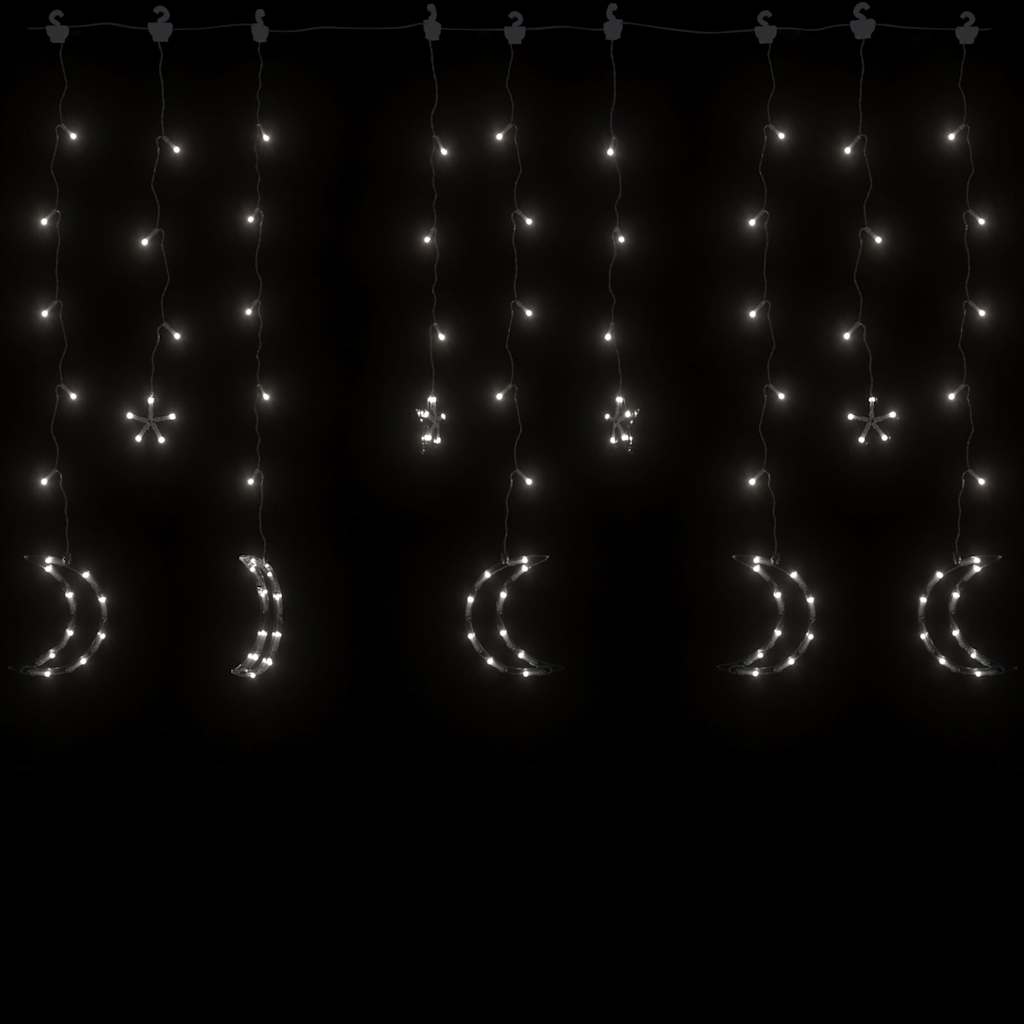 fairy lights-lyskæder stjerne og måne 345 LED'er kold hvid