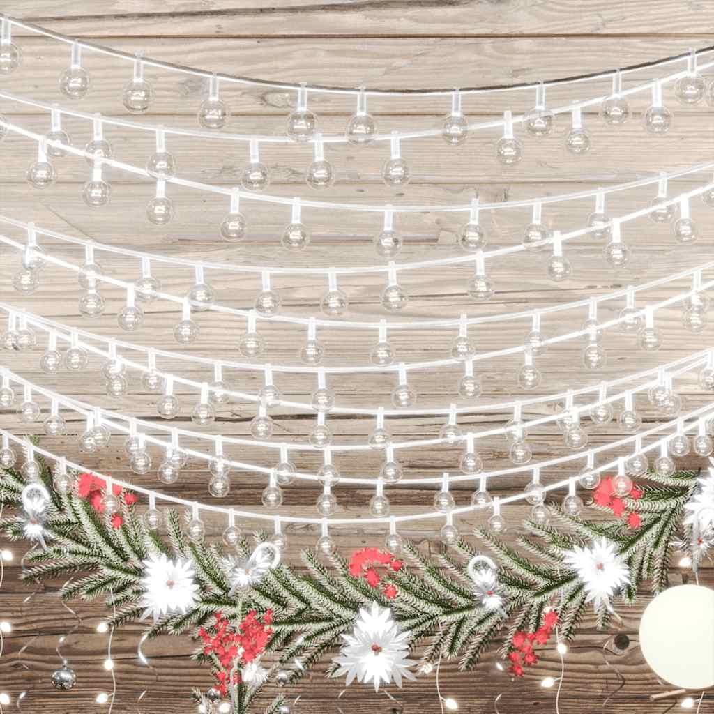 fairy lights-lyskæder 20 m 200 LED'er 8 funktioner kold hvid