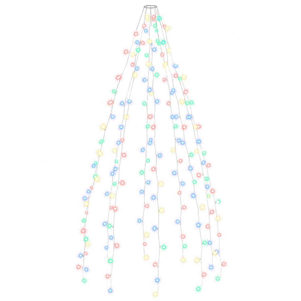 lysnet til juletræ 210 lysdioder 210 cm flerfarvet
