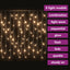 lysgardin 10 m 400 LED'er 8 funktioner varm hvid