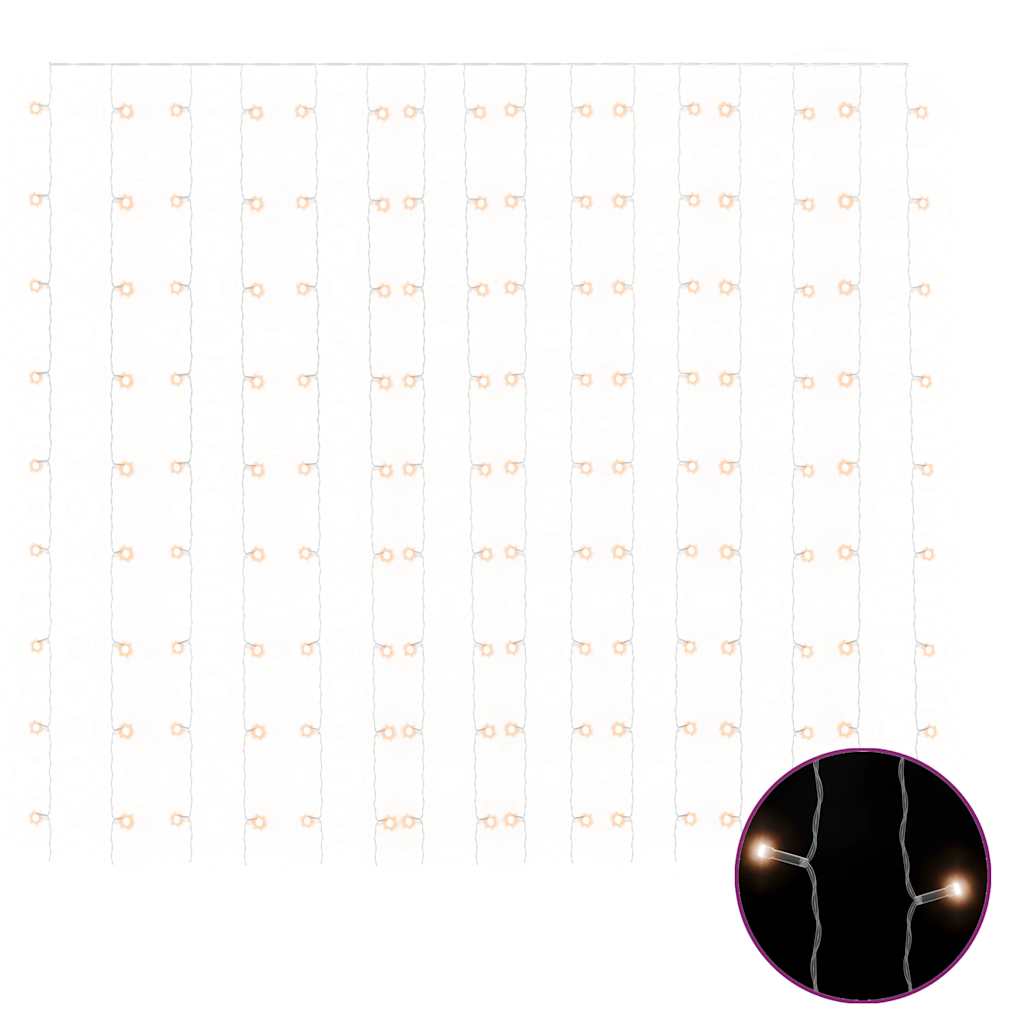 lysgardin 3x3 m 300 LED'er 8 funktioner varm hvid