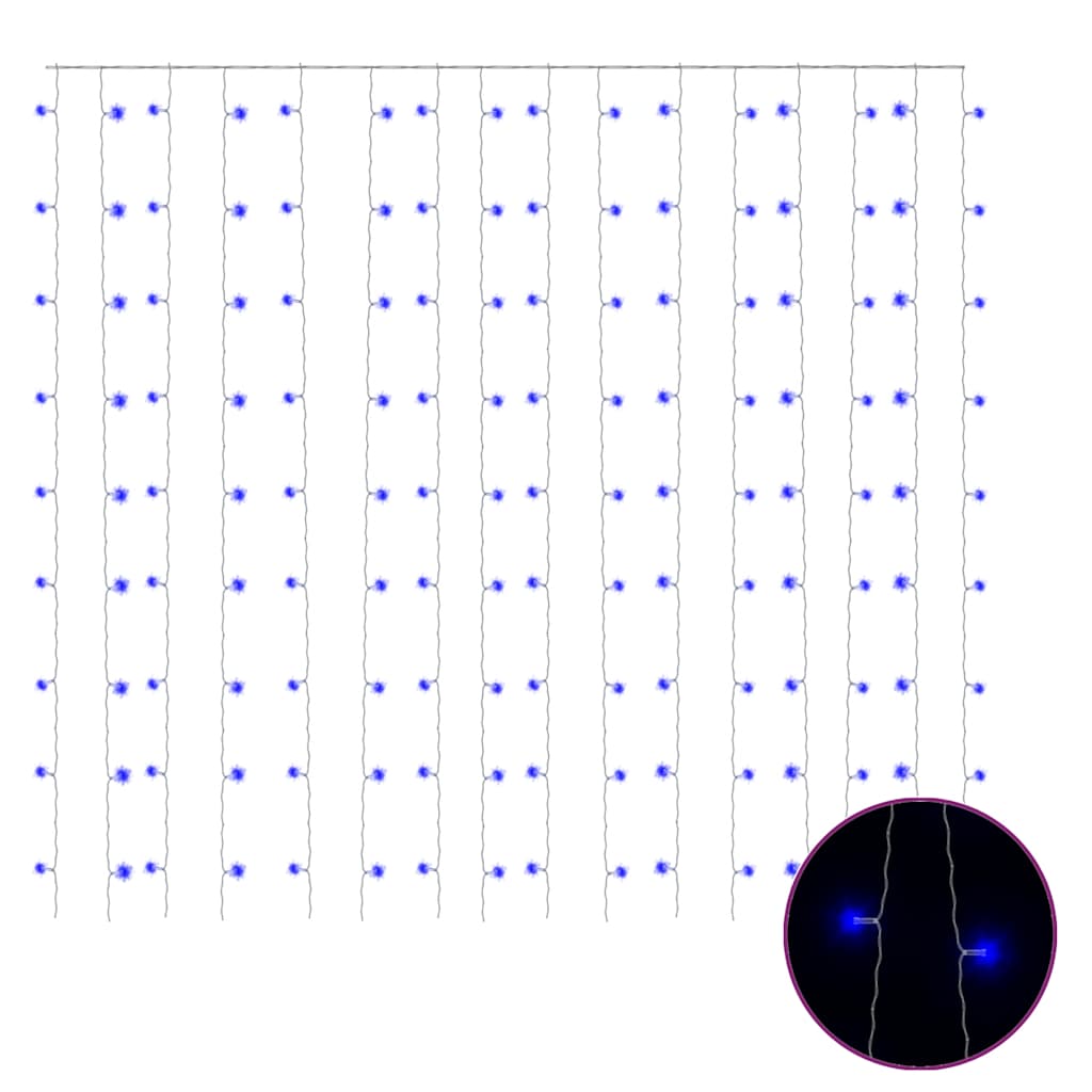 lysgardin 3x3 m 300 LED'er 8 funktioner blå