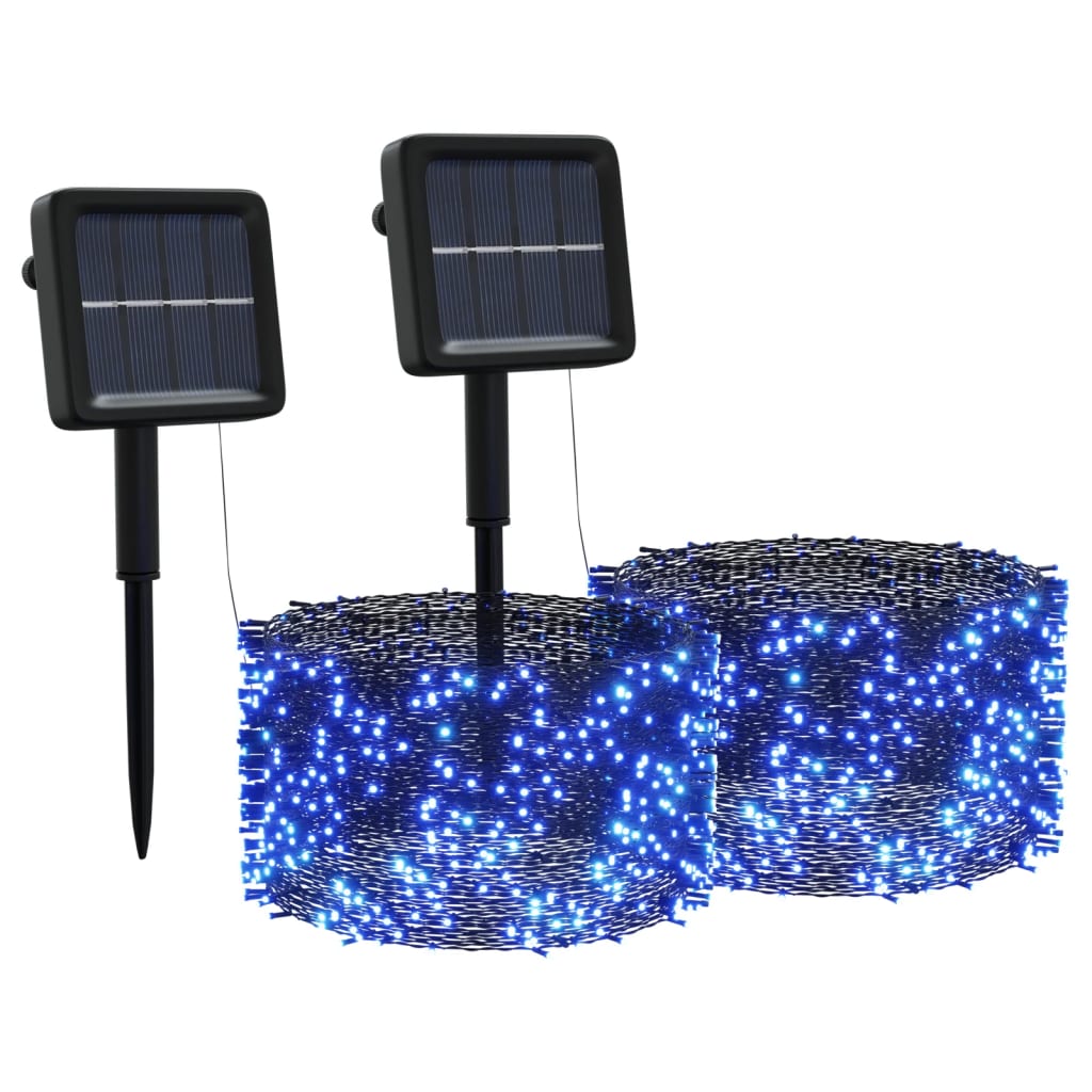 lyskæder 2 stk. 2x200 LED inde/ude soldrevet blå