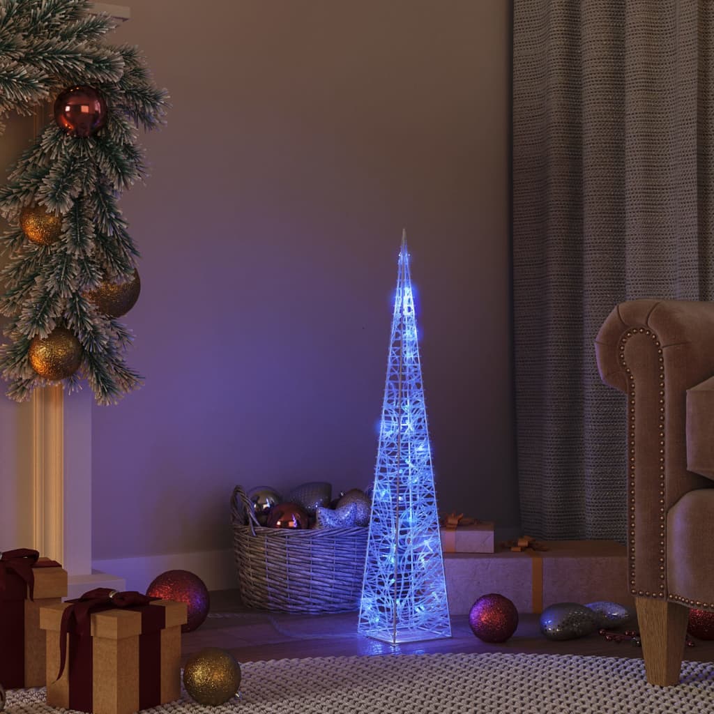 dekorativ LED-lyskegle 60 cm akryl blå