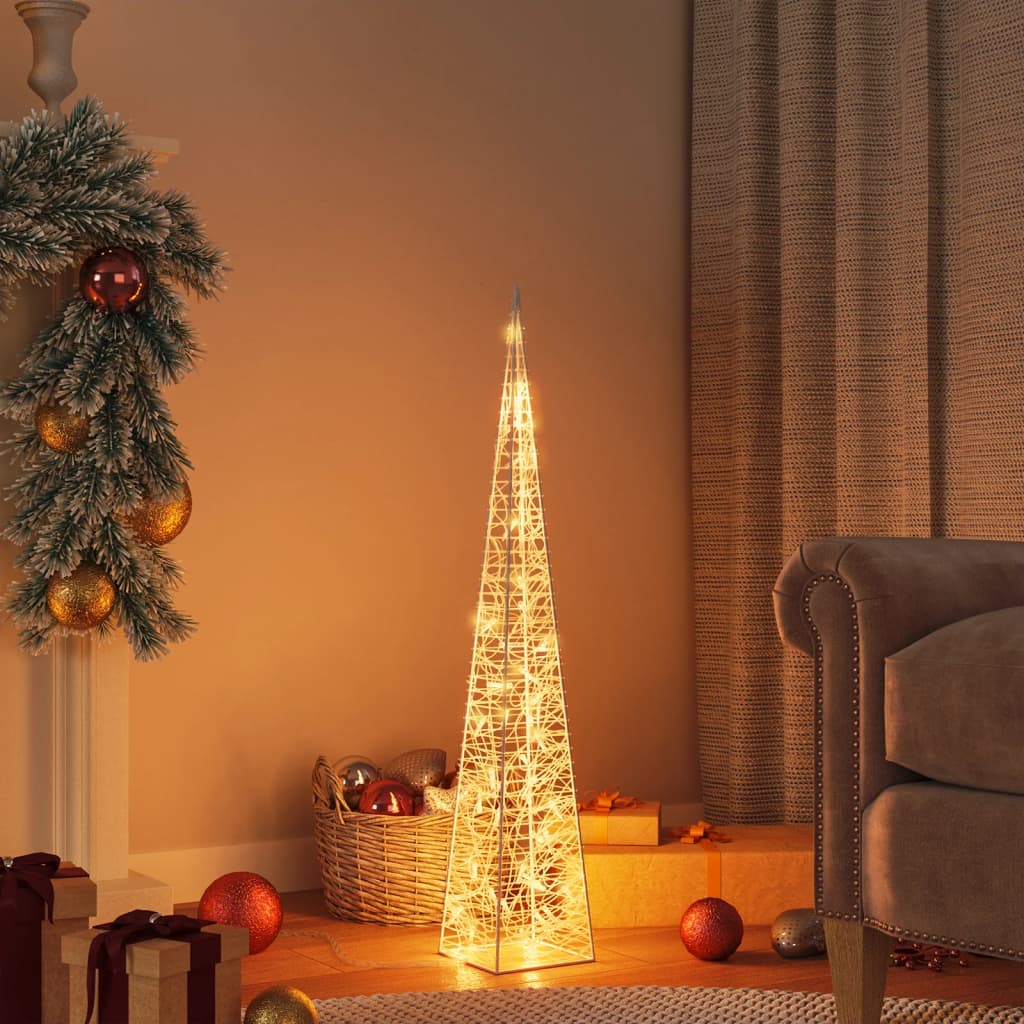 dekorativ LED-lyskegle 90 cm akryl varm hvid