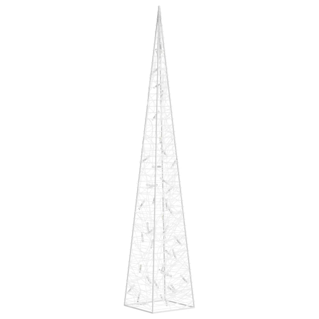 dekorativ LED-lyskegle 90 cm akryl kold hvid