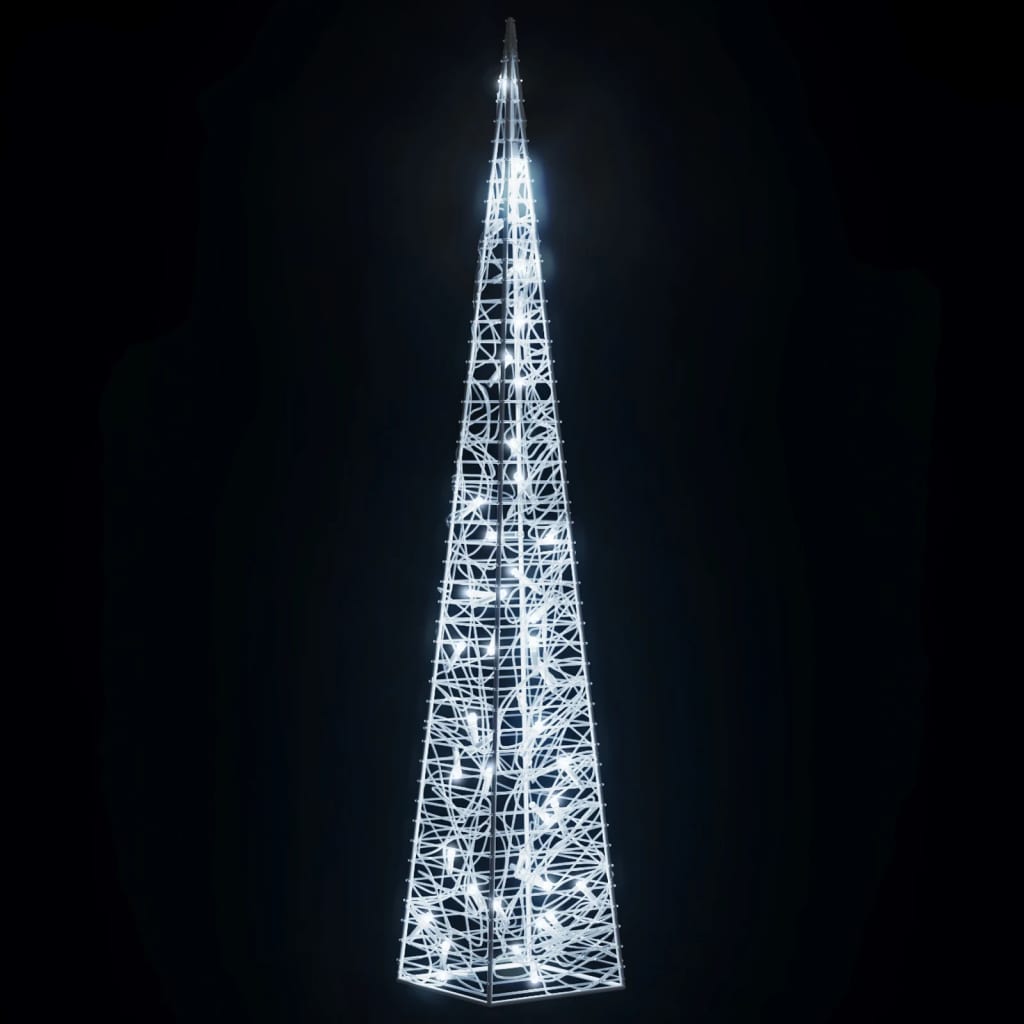 dekorativ LED-lyskegle 90 cm akryl kold hvid