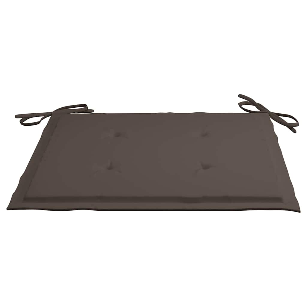Klapstole med taupe hynder 8 stk. massivt teaktræ