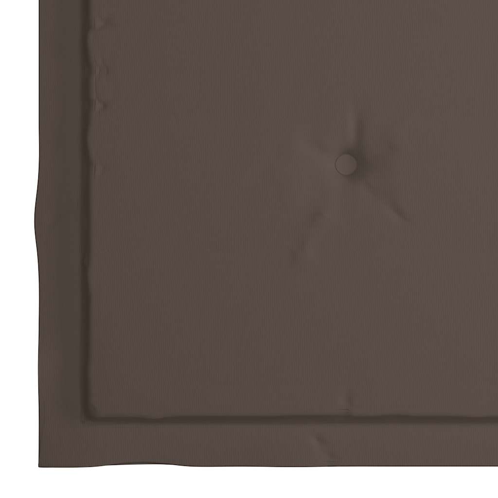 Klapstole med taupe hynder 8 stk. massivt teaktræ
