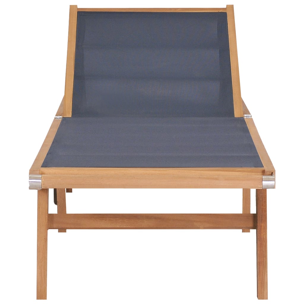 foldbare liggestole m. hjul 2 stk. massivt teaktræ og textilene