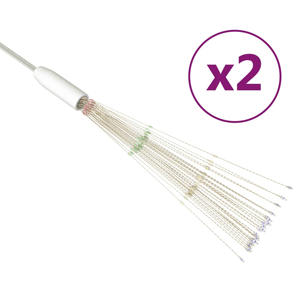 udendørslys fyrværkeridesign 2 stk. 20 cm 280 LED'er flerfarvet