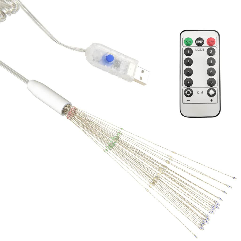 udendørslys fyrværkeridesign 2 stk. 20 cm 280 LED'er flerfarvet