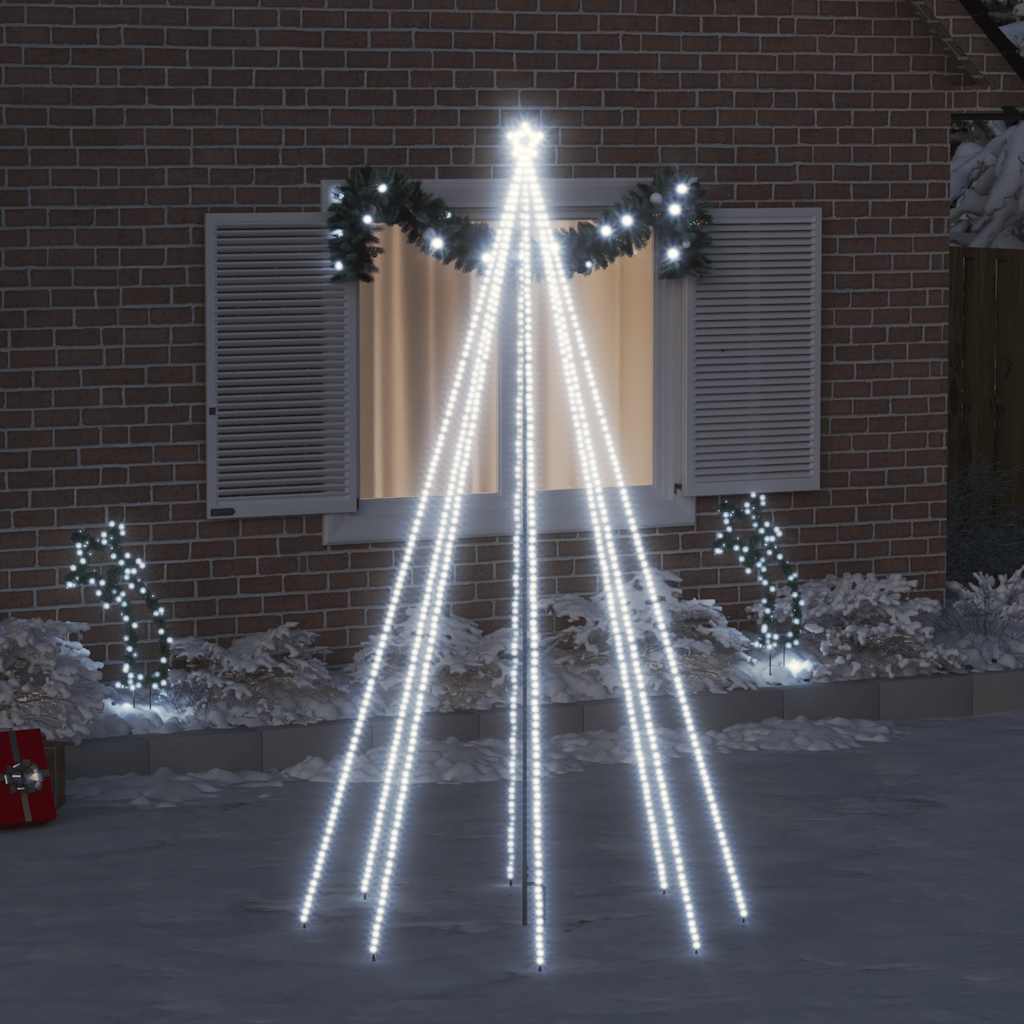 LED-lysjuletræ 2,5 m vandfaldsdesign inde/ude 400 LED'er
