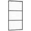 skydedør 102x205 cm sikkerhedsglas og aluminium sort