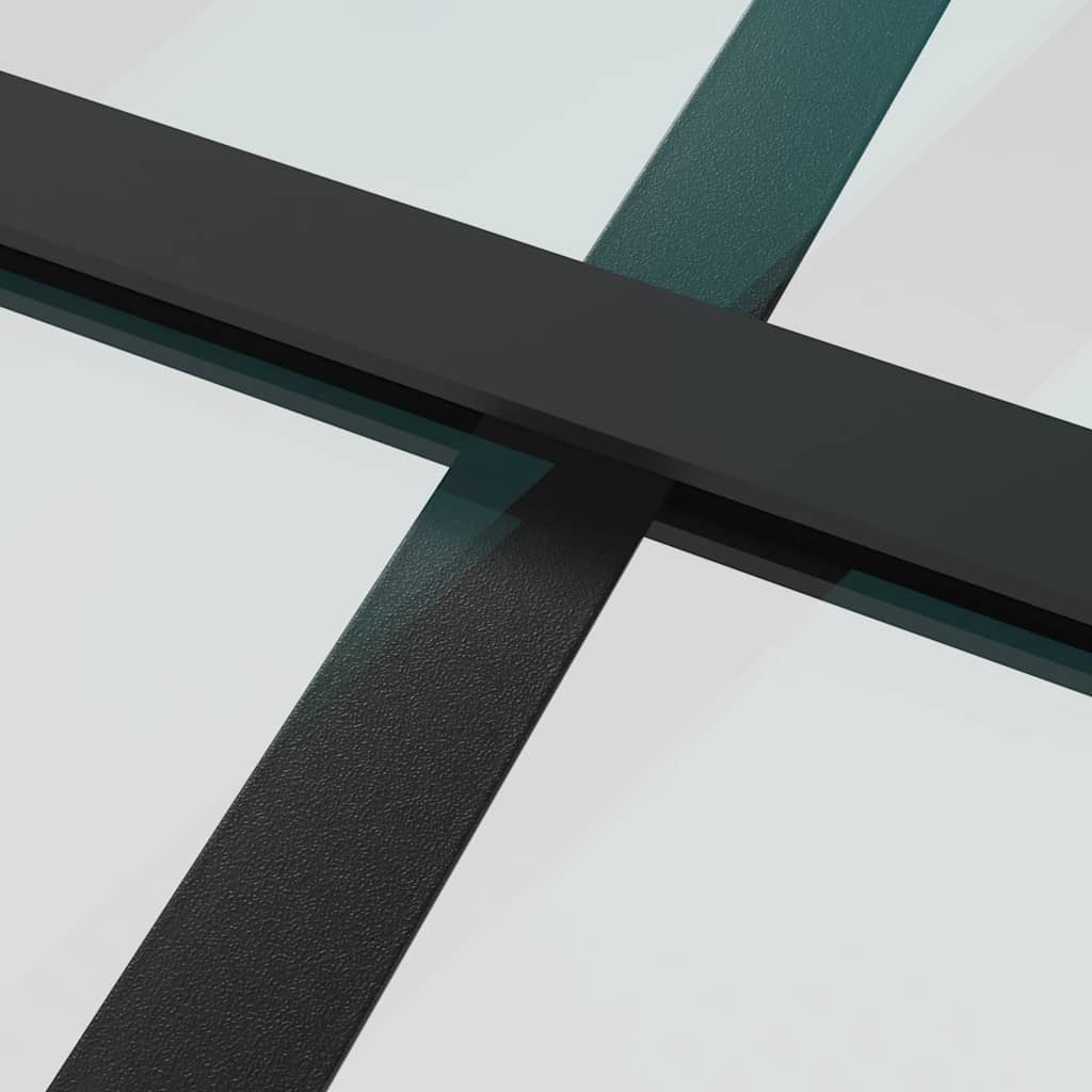 skydedør 102x205 cm sikkerhedsglas og aluminium sort