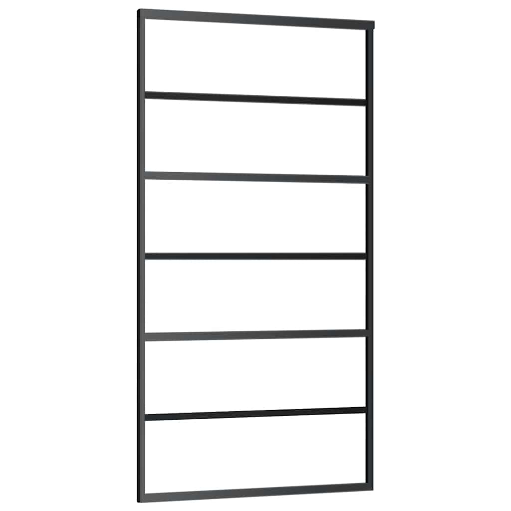 skydedør 102x205 cm sikkerhedsglas og aluminium sort