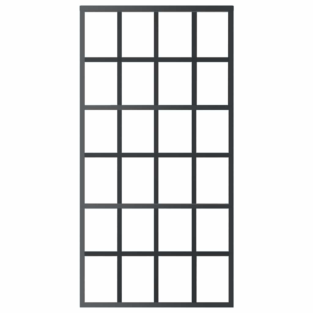 skydedør 102x205 cm sikkerhedsglas og aluminium sort