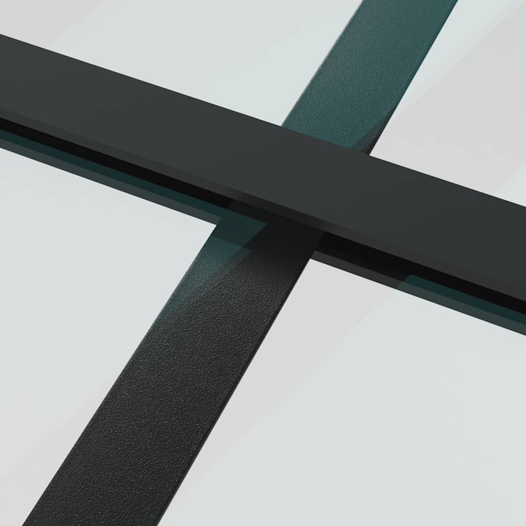 skydedør 102x205 cm sikkerhedsglas og aluminium sort