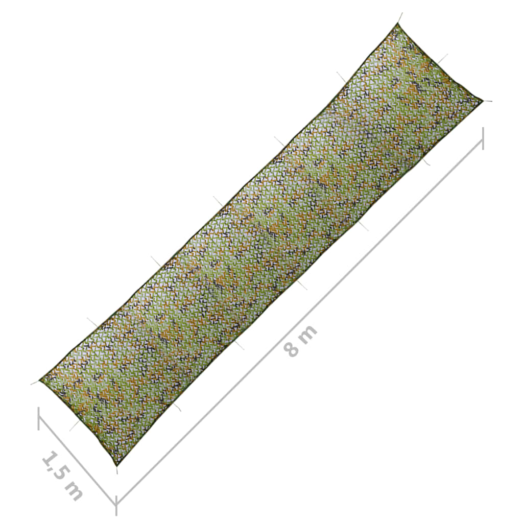 camouflagenet med opbevaringstaske 1,5x8 m grøn