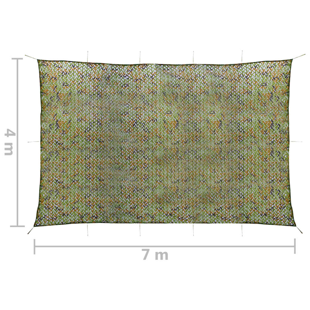 camouflagenet med opbevaringstaske 4x7 m grøn