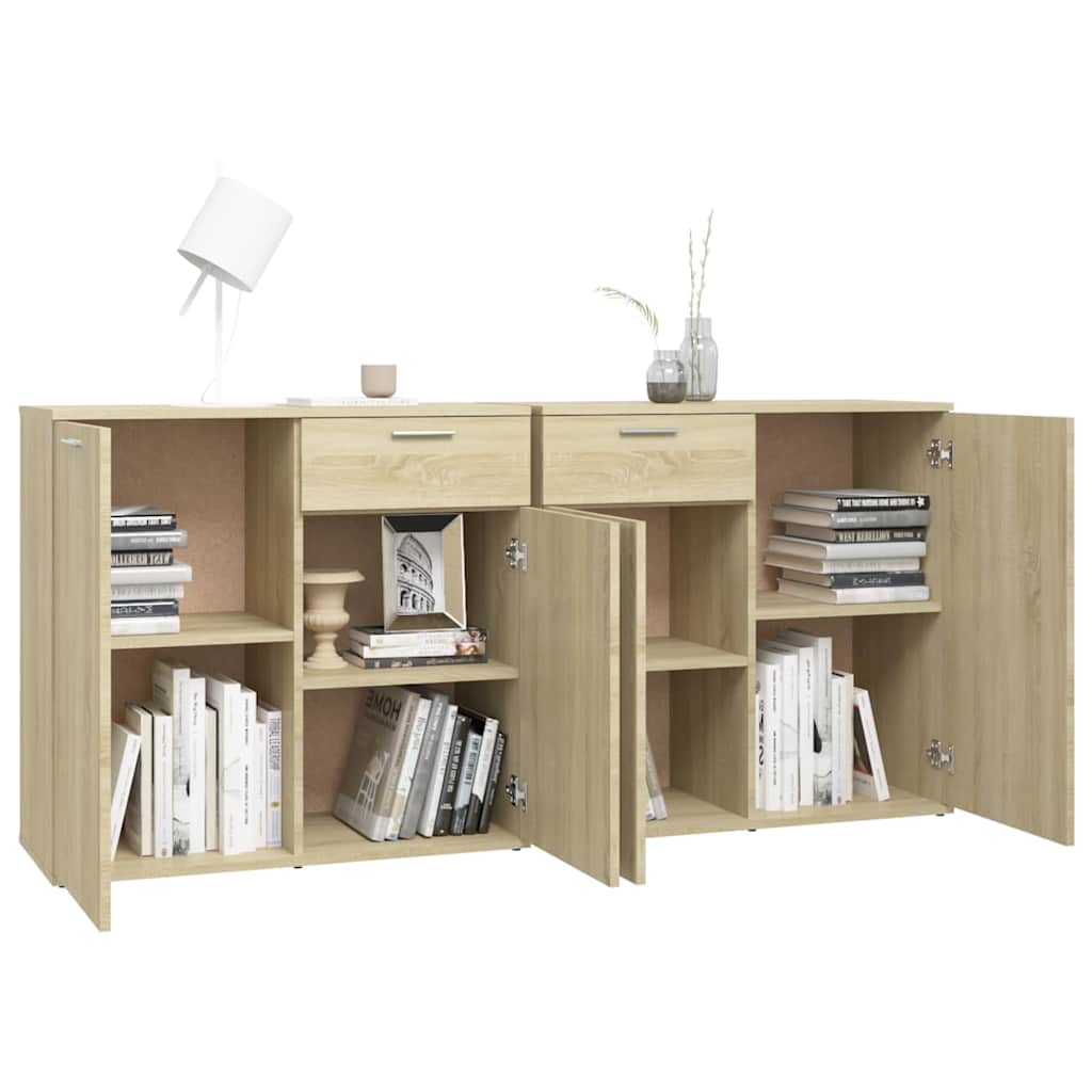 skænk 160x36x75 cm konstrueret træ sonoma-eg